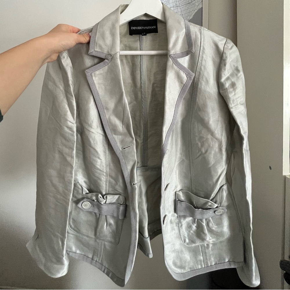 Vintage Emporio Armani 1990s silver blazer